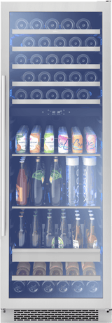 Presrv Wine and Beverage Cooler, 24in, Full Size, SS+Glass, Reversible Door, 2 Zones