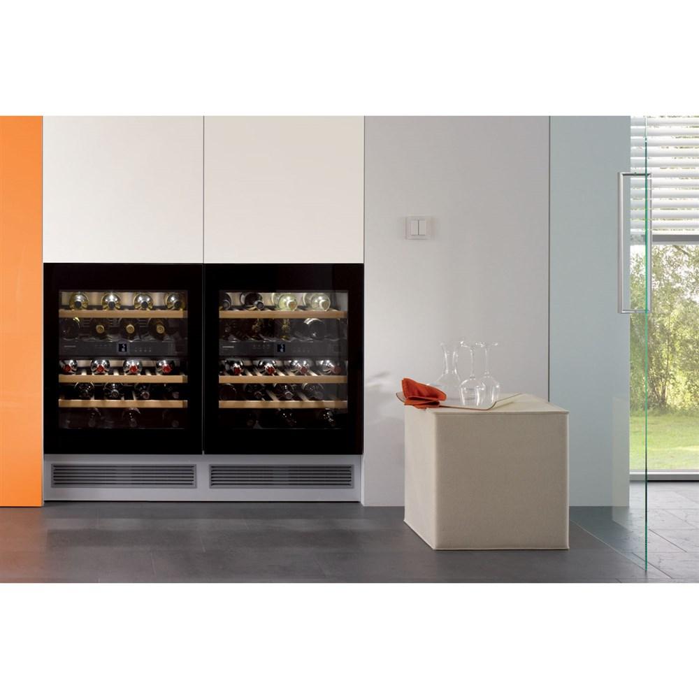 Undercounter Wine Cabinet, 24", Lock, 2 Zone, Reversible Door