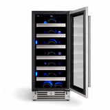 15" Wine Cooler, Stainless Steel Glass, Field Reversible Hinge