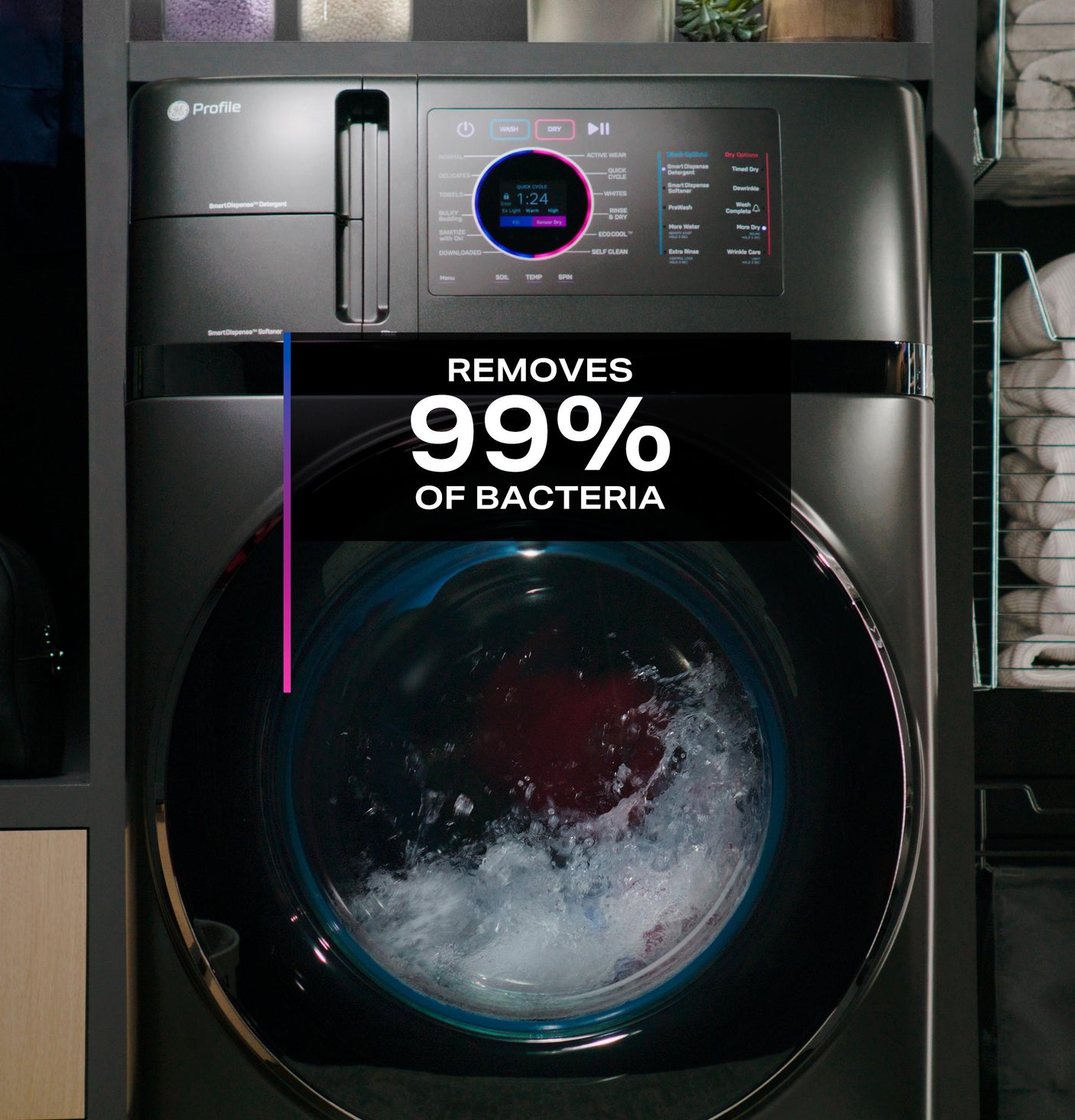GE Profile ENERGY STAR 4.8 cu. ft. Capacity UltraFast Combo with Ventless Inverter Heat Pump Technology Washer/Dryer
