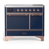 ILVE UMDIB40QNR3MBP Majestic III 40 inch Induction Range with 6 Elements, 3.82 cu. ft. Total Oven Capacity (Solid Door, Midnight Blue, Copper)
