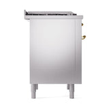 ILVE UN36FQNMPSSG Nostalgie II Noblesse 36 inch Dual Fuel Range (Natural Gas, Solid Door, Stainless Steel, Brass)