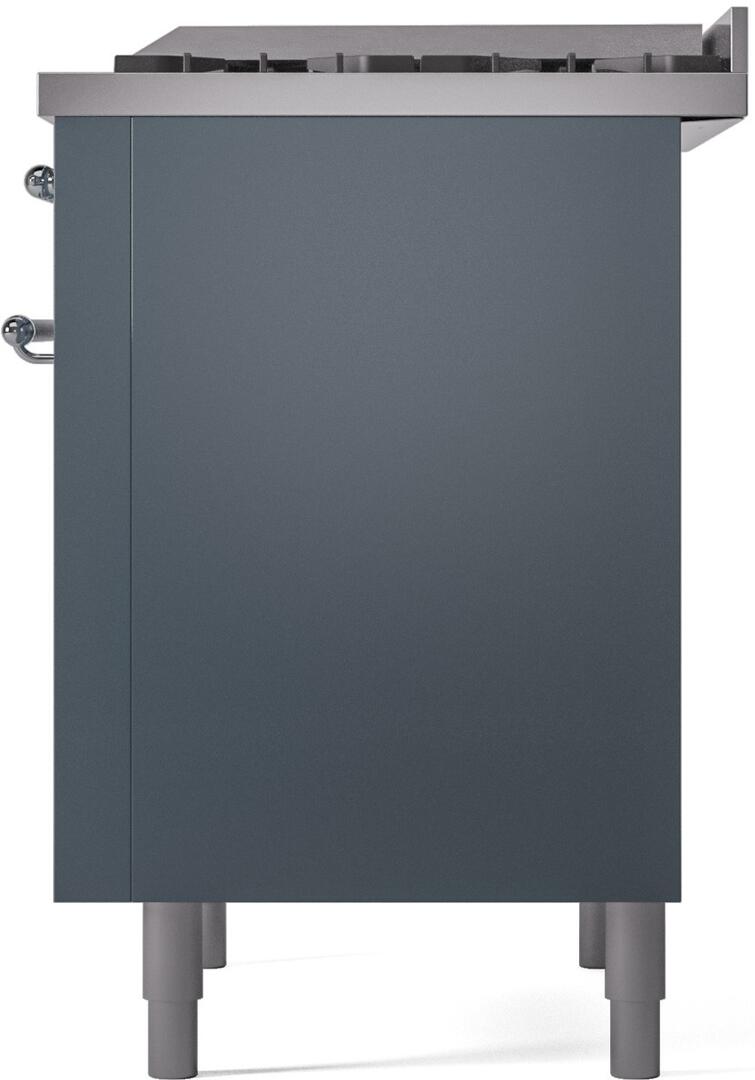 Nostalgie II 36 Inch Dual Fuel Liquid Propane Freestanding Range in Blue Grey with Chrome Trim
