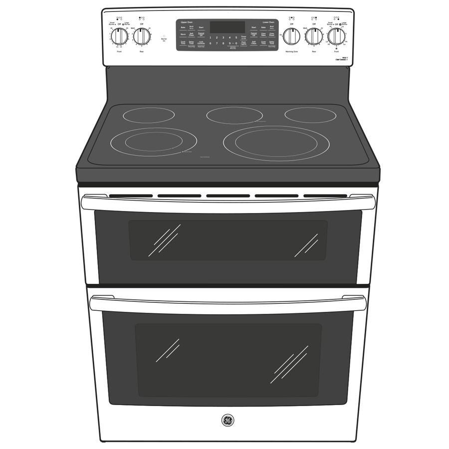 GE Profile™ 30" Smart Free-Standing Electric Double Oven Convection Range with No Preheat Air Fry