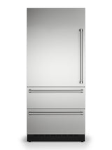 36"W. Integrated Bottom Freezer Door Panel Left Hinge - Stainless
