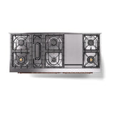 ILVE UN60FQNMPMGPLP Nostalgie II Noblesse 60 inch Dual Fuel Range (9 Sealed Burners + Griddle, Liquid Propane, Solid Door, Graphite Matte, Copper)