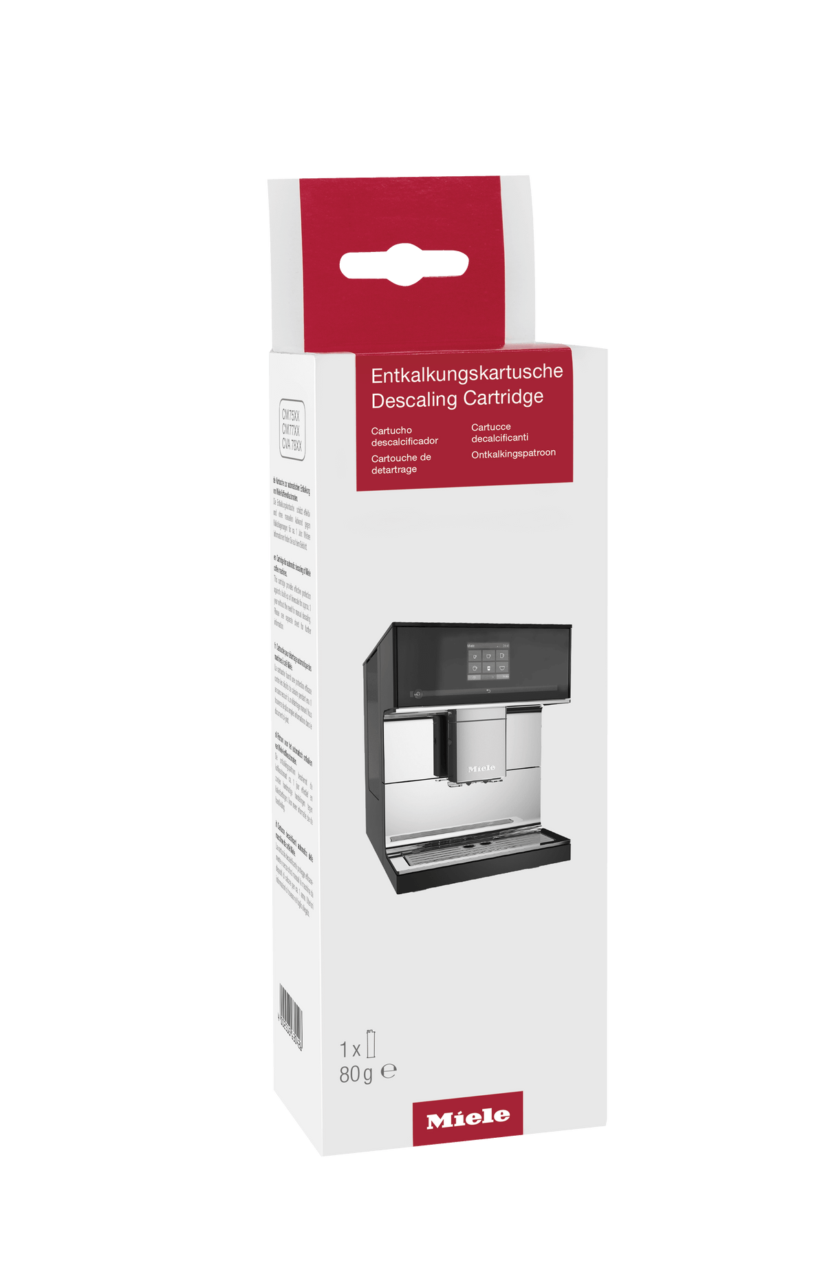 Descaling cartridge - for automatic descaling of Miele coffee machines.
