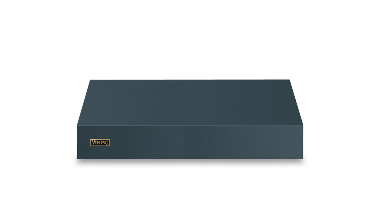 36"W. 12"H. Wall Hood + Ventilator (Finish: Squall, Trim: Brushed Brass)