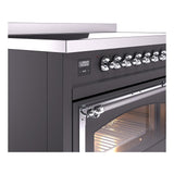 ILVE UNI486NMPMGC Nostalgie II Noblesse 48 inch Induction Range (Triple Glass Door, Graphite Matte, Chrome)