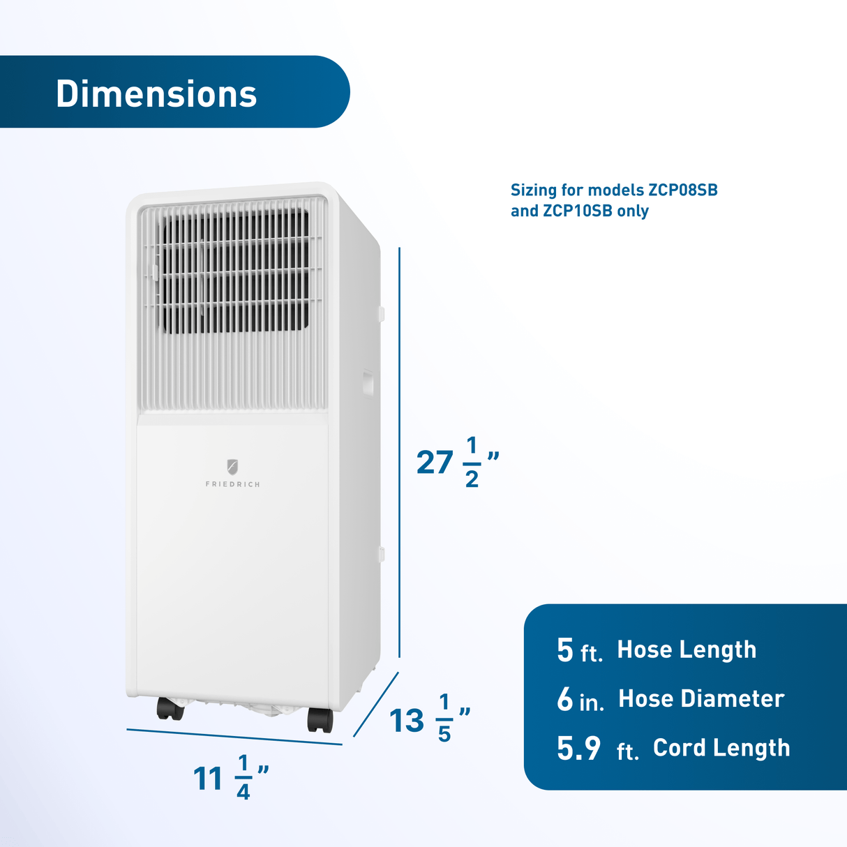 Friedrich ZoneAire Compact 10,000 BTU Single-Hose Smart Portable Air Conditioner