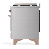 ILVE UM36FNR3SSPLP Majestic III 36 inch Dual Fuel Range with 6 Black Brass Burners and Griddle, Dual Function Burner up to 25,000 BTU (Triple Glass Door, Stainless Steel, Copper, Liquid Propane)