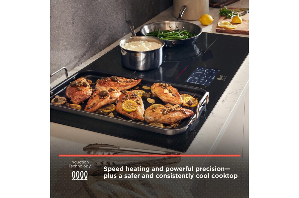 LG STUDIO 36" Induction Cooktop with 5 Burners and Flexible Cooking Zone