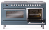 Professional Plus II 60 Inch Dual Fuel Natural Gas Freestanding Range in Blue Grey with Trim