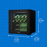 Danby 16 Bottle Free-Standing Wine Cooler in Black
