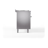 ILVE UN60FQNMPSSCLP Nostalgie II Noblesse 60 inch Dual Fuel Range (9 Sealed Burners + Griddle, Liquid Propane, Solid Door, Stainless Steel, Chrome)