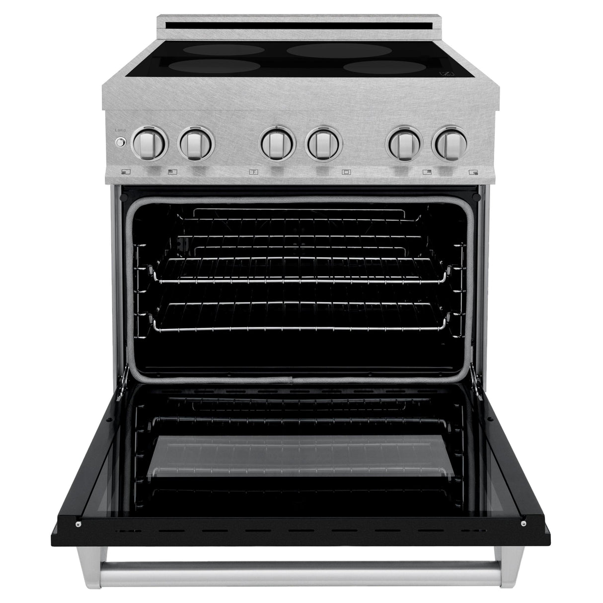 ZLINE 30" 4.0 cu. ft. Induction Range in DuraSnow with a 4 Element Stove and Electric Oven (RAINDS-30) [Color: Black Matte]