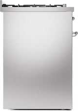 Nostalgie II 30 Inch Dual Fuel Liquid Propane Freestanding Range in Stainless Steel with Chrome Trim