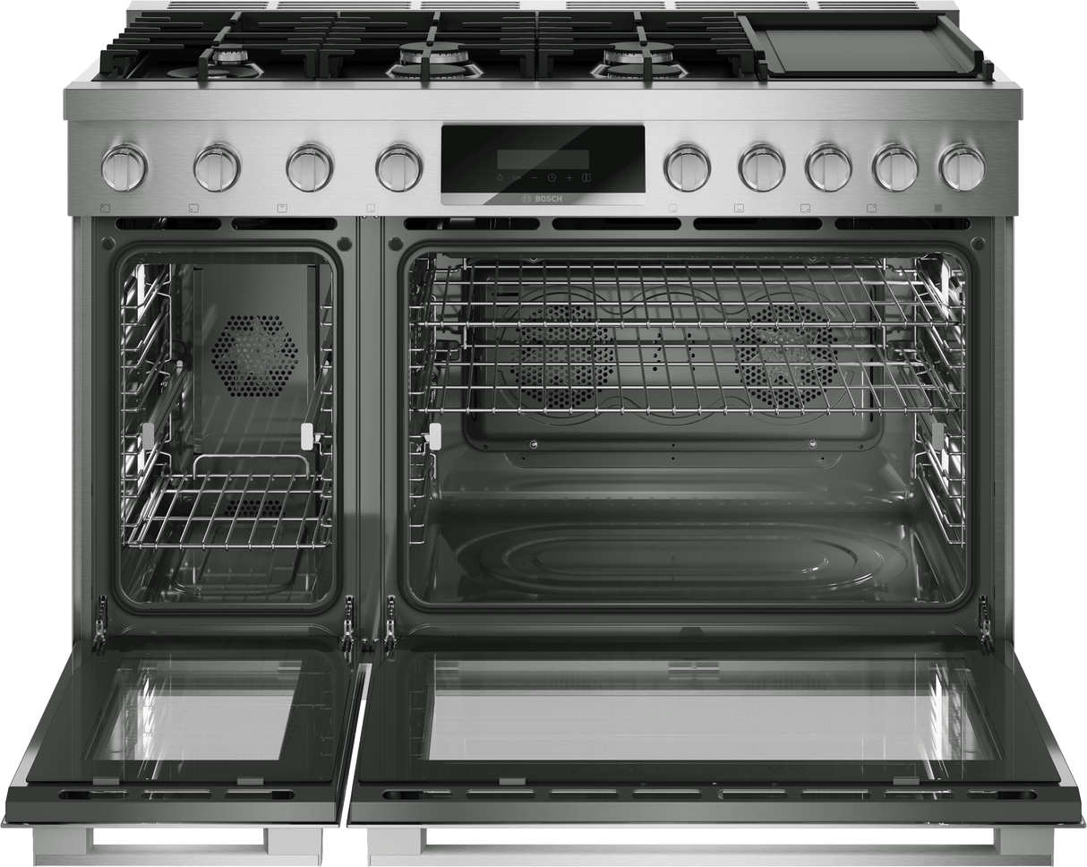 800 Series, Dual fuel freestanding range, 48'', Stainless steel