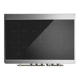ILVE UMDIB40QNR3MGB Majestic III 40 inch Induction Range with 6 Elements, 3.82 cu. ft. Total Oven Capacity (Solid Door, Graphite Matte, Burnished)