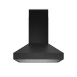 36" Professional Wall Mount Pyramid Range Hood In Black