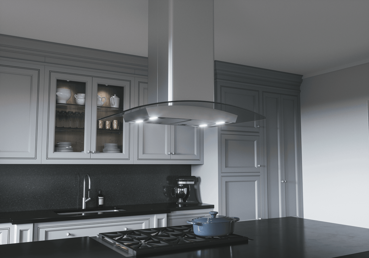 Milano Connect Island, 42in, SS+Glass, LED, ACT