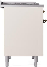 Nostalgie II 40 Inch Dual Fuel Liquid Propane Freestanding Range in Antique White with Bronze Trim