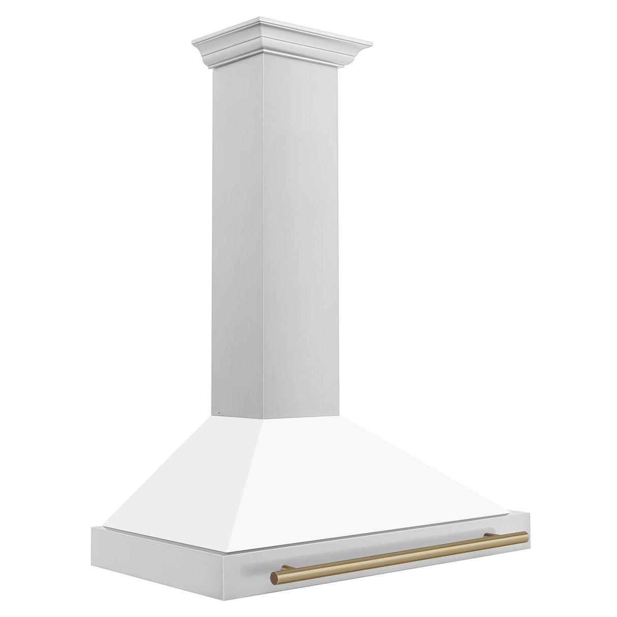 ZLINE 36 in. Autograph Edition Convertible Stainless Steel Range Hood with White Matte Shell and Champagne Bronze Accents (KB4STZ-WM36-CB) [Color: Champagne Bronze Accents]