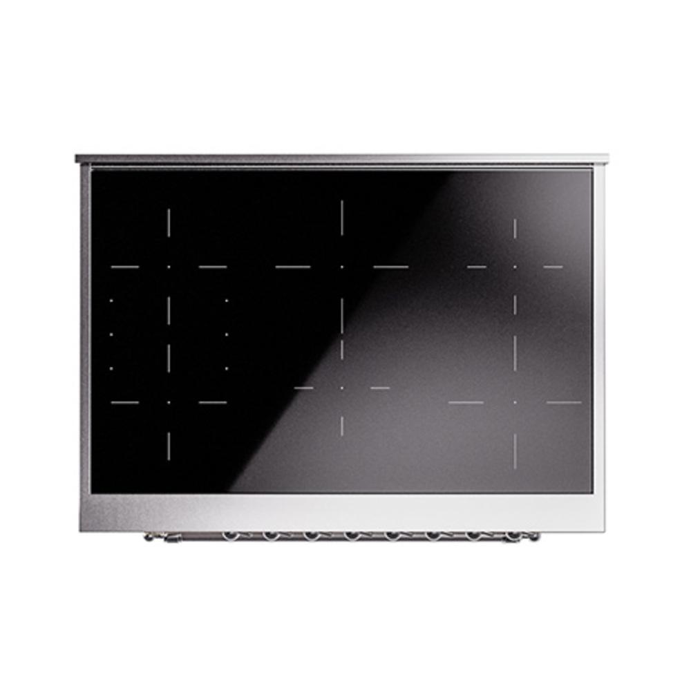 ILVE UNI366NMPAWC Nostalgie II Noblesse 36 inch Induction Range (Triple Glass Door, Antique White, Chrome)