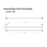 ZLINE Emerald Bay Double Towel Rail in Brushed Nickel (EMBY-TRD-BN)