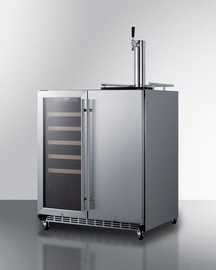 30" Wide Built-in Indoor/outdoor Combination Beverage Center/kegerator
