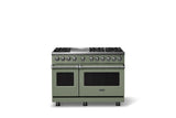48"W. Dual Fuel Range (Burner: 6g, Finish: Eucalyptus, Trim: Polished Chrome, Fuel: Propane)