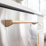 ZLINE Autograph Edition 24" 3rd Rack Top Touch Control Tall Tub Dishwasher in Stainless Steel with Accent Handle, 45dBa (DWMTZ-304-24) [Color: Champagne Bronze]