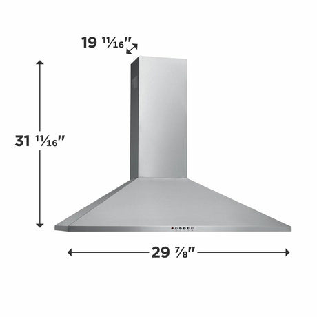 30" Stainless Canopy Wall-Mounted Hood