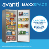 Avanti MaxxSpace Insulation™ Technology Garage-Ready Frost-Free Convertible Upright Freezer, 23 cu. ft., ENERGY STAR, Stainless Steel Look (AV230VFLJM0SS)