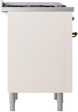 Nostalgie II 36 Inch Dual Fuel Liquid Propane Freestanding Range in Antique White with Bronze Trim