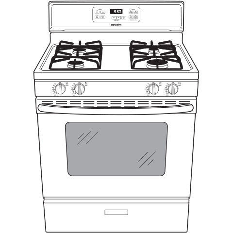 Hotpoint® 30" Free-Standing Standard Clean Gas Range