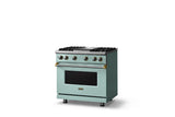 36"W. Sealed Burner Gas Range (Burner: 4g, Finish: Splash, Trim: Polished Chrome, Fuel: Propane)