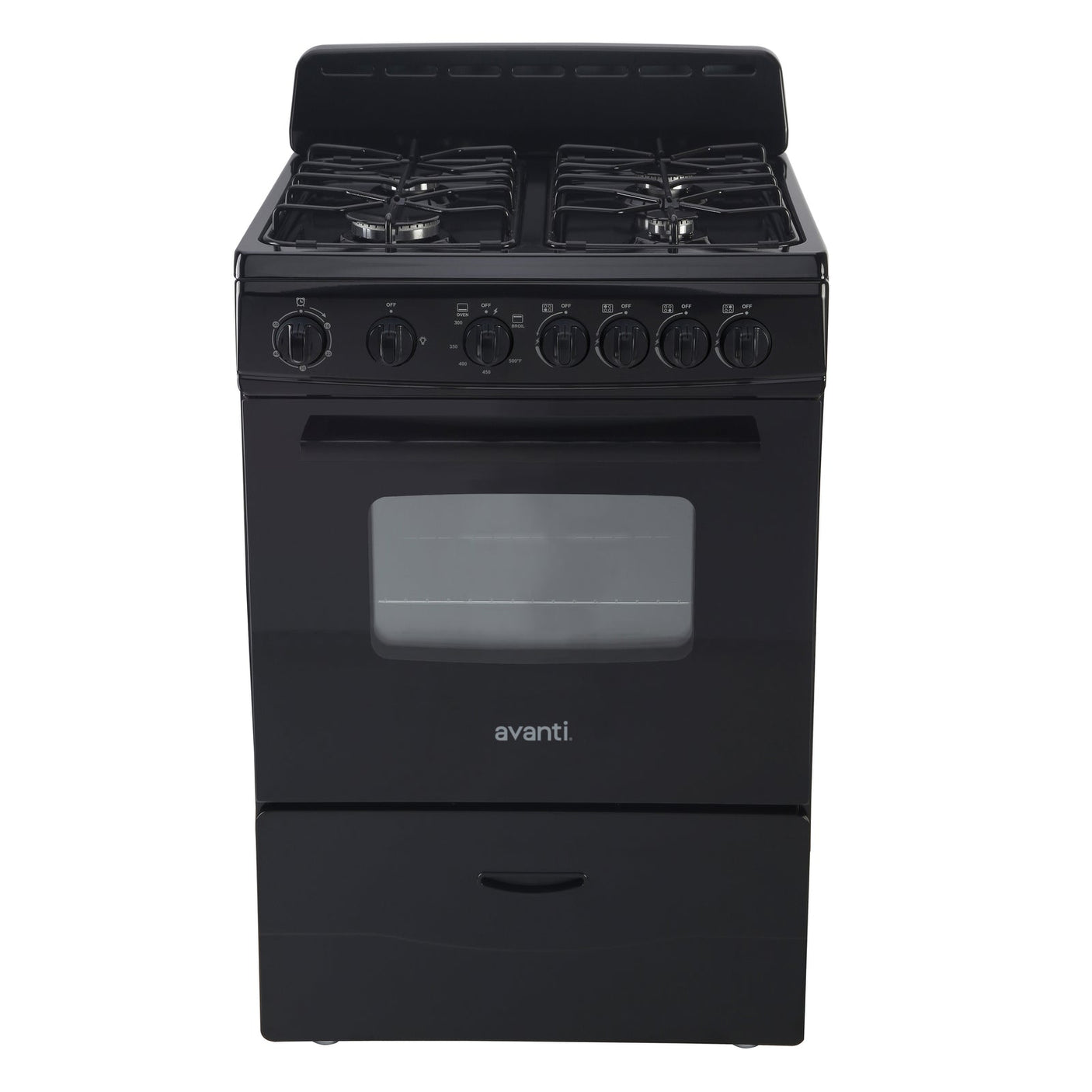 Avanti 24" Gas Range - Black