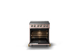 30"W. Induction Range (Finish: Blush, Trim: Brushed Brass)