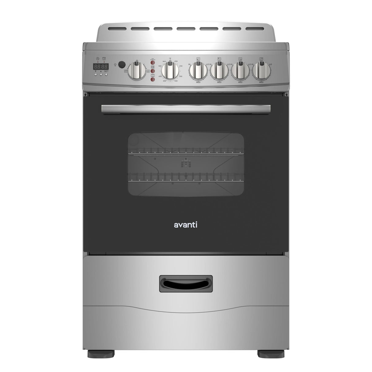 Avanti 24-Inch Freestanding Electric Range with Ceramic Glass Cooktop and Digital Timer, in Stainless Steel (CERU240P3S)