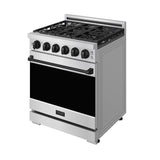 30 Inch Professional Gas With Precision Knob Control In Stainless Steel/black