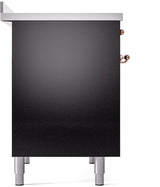 Nostalgie II 40 Inch Electric Freestanding Range in Glossy Black with Copper Trim