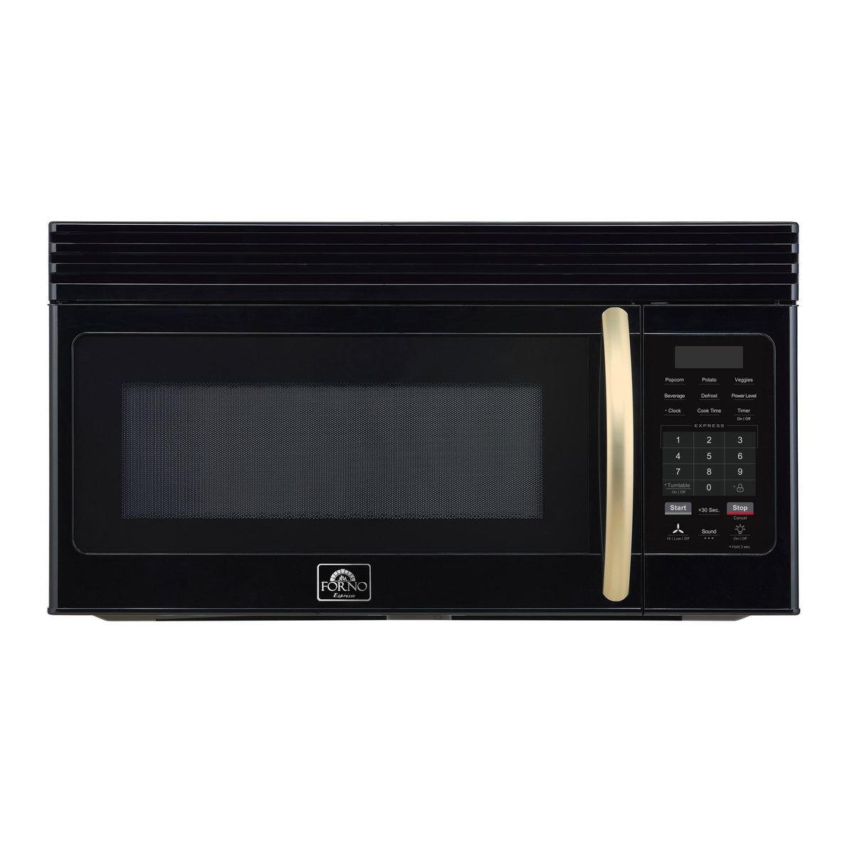 Forno Scalo 30-Inch Over the Range Microwave, Black - 1.6 cu.ft, 300 CFM Vent, Touch Control, LED Light