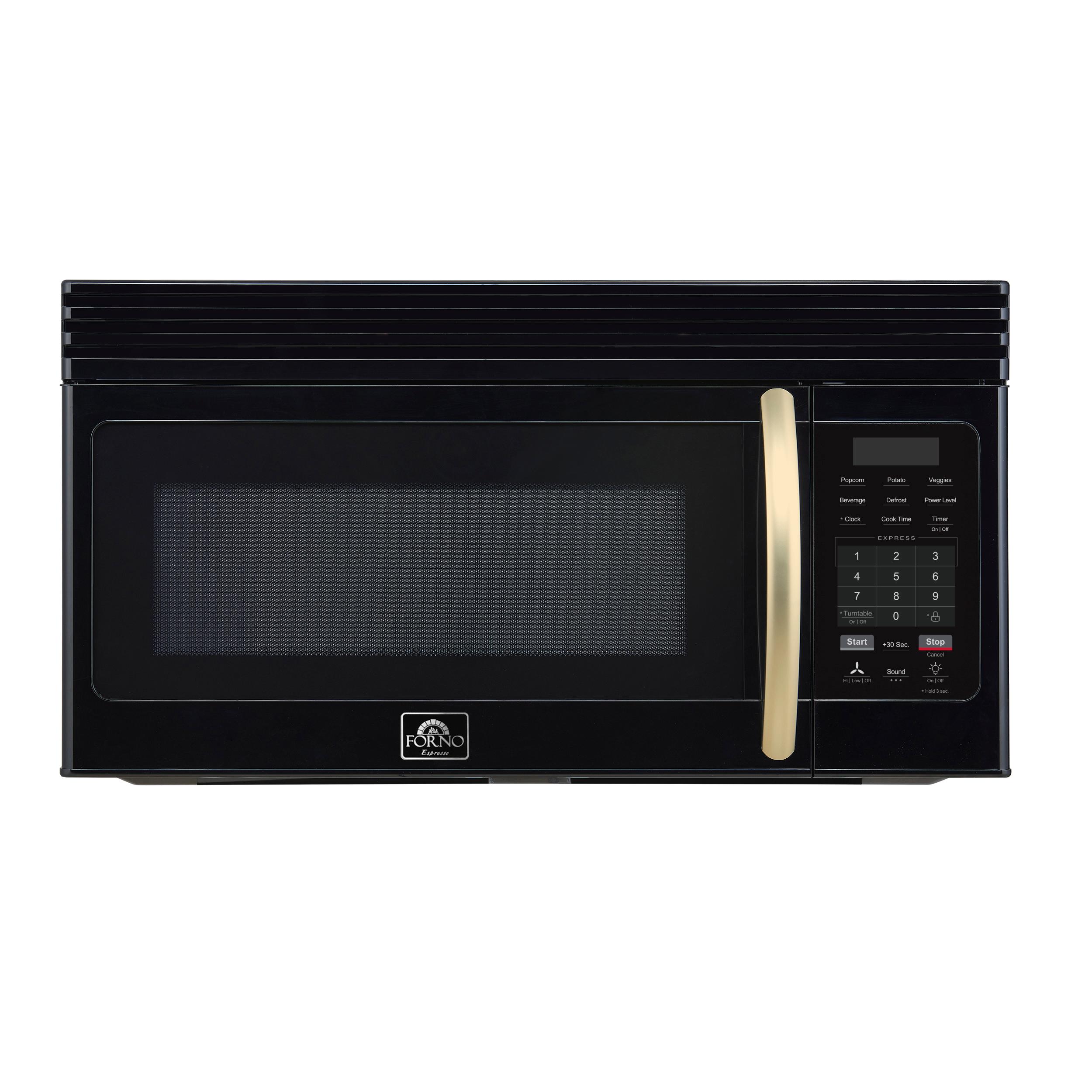 Forno Scalo 30-Inch Over the Range Microwave, Black - 1.6 cu.ft, 300 CFM Vent, Touch Control, LED Light