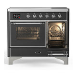 ILVE UMDIB40NR3MGC Majestic III 40 inch Induction Range with 6 Elements, 3.82 cu. ft. Total Oven Capacity (Triple Glass Door, Graphite Matte, Chrome)