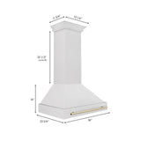 36 in. ZLINE Autograph Edition DuraSnow Stainless Steel Range Hood with Stainless Steel Shell and Colored Handle (8654SNZ-36) [Color: Gold]