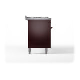 ILVE UN60FQNMPBUPLP Nostalgie II Noblesse 60 inch Dual Fuel Range (9 Sealed Burners + Griddle, Liquid Propane, Solid Door, Burgundy, Copper)