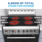 Avanti 24-Inch Freestanding Electric Range with Ceramic Glass Cooktop and Digital Timer, in Stainless Steel (CERU240P3S)