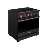 36 Inch Professional Electric Range In Black/rose Gold  Gordon Ramsay Series