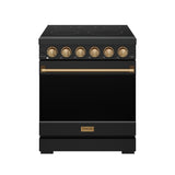 30 Inch Professional Electric Range With Precision Knob Control In Black and Bronze  Gordon Ramsay Series